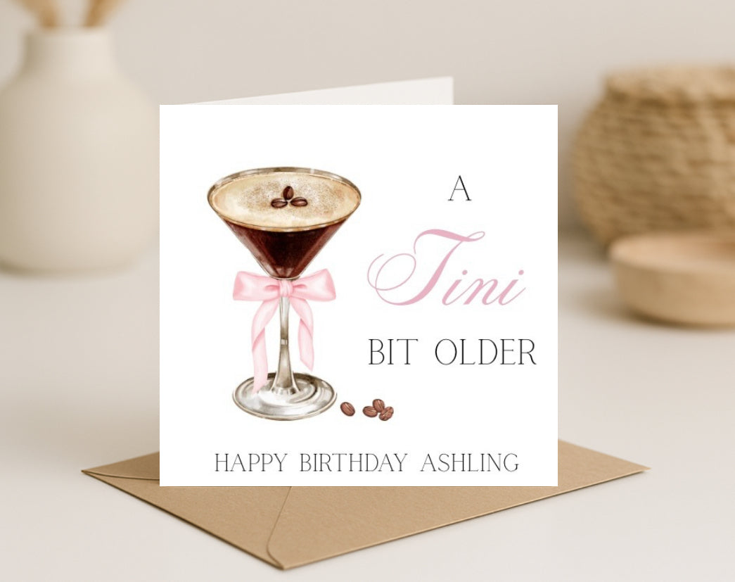 Martini Birthday Card