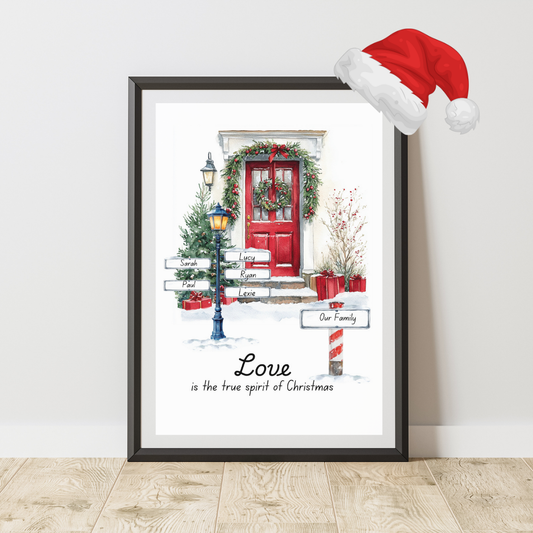 Family Christmas Name Framed Print