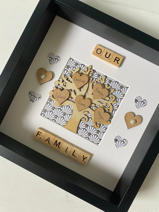 Personalised family tree frame