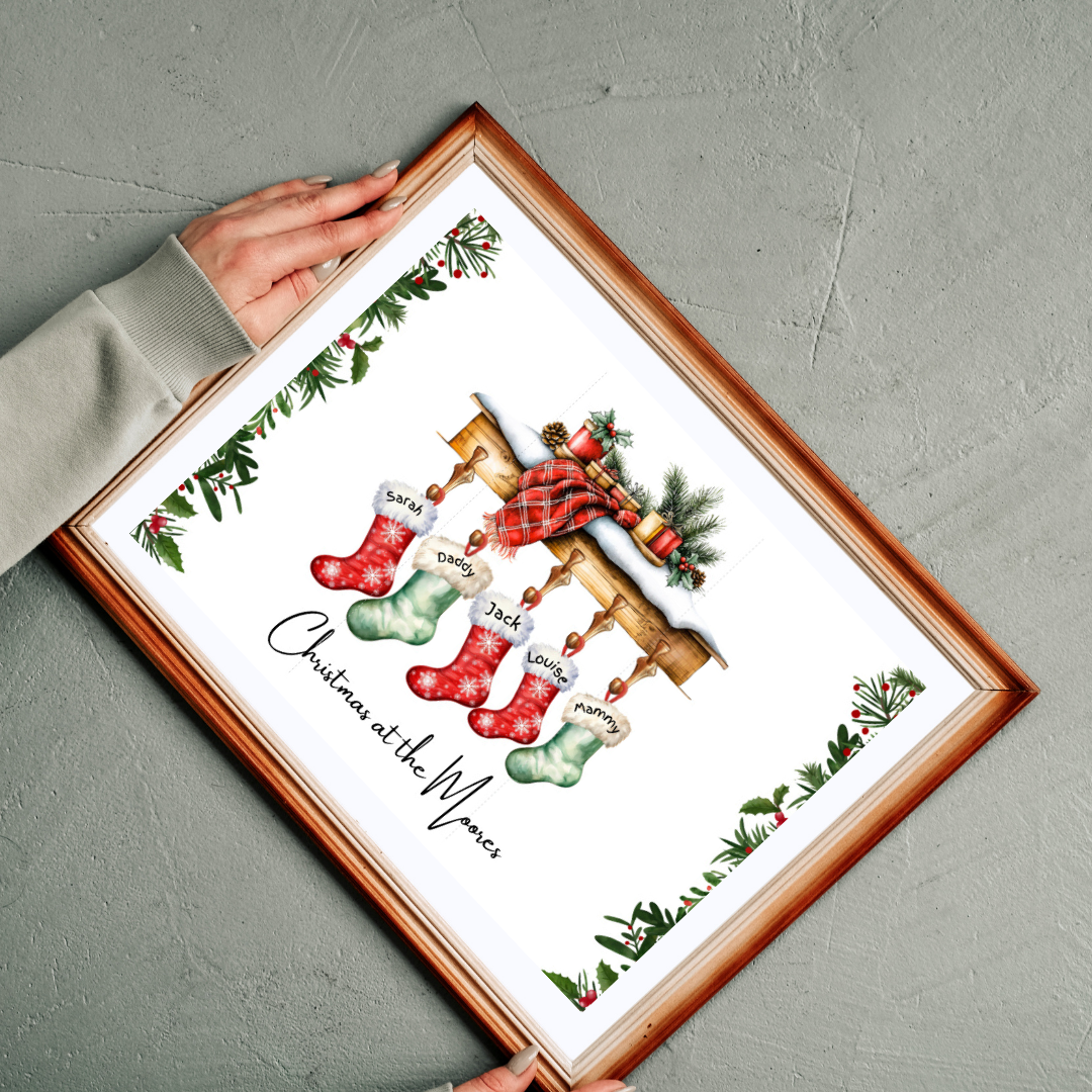 Christmas Stocking Family Print