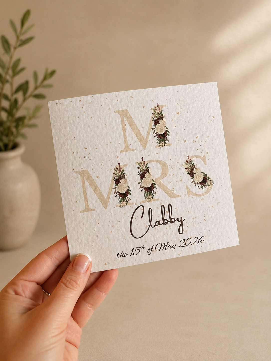 Mr & Mrs Wedding Card - Picture Perfect Scrabble