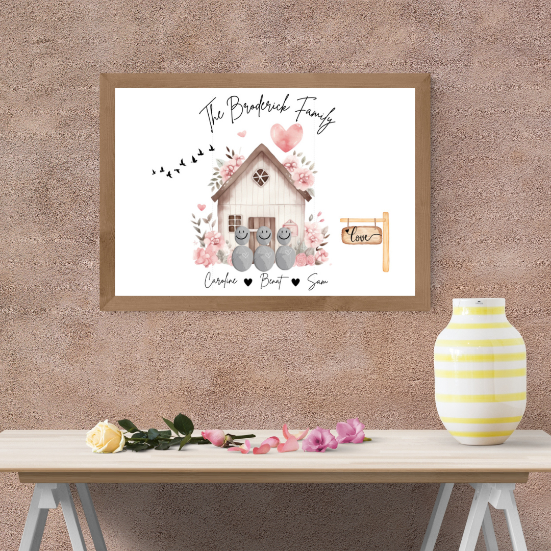 Family Pebble Framed Print