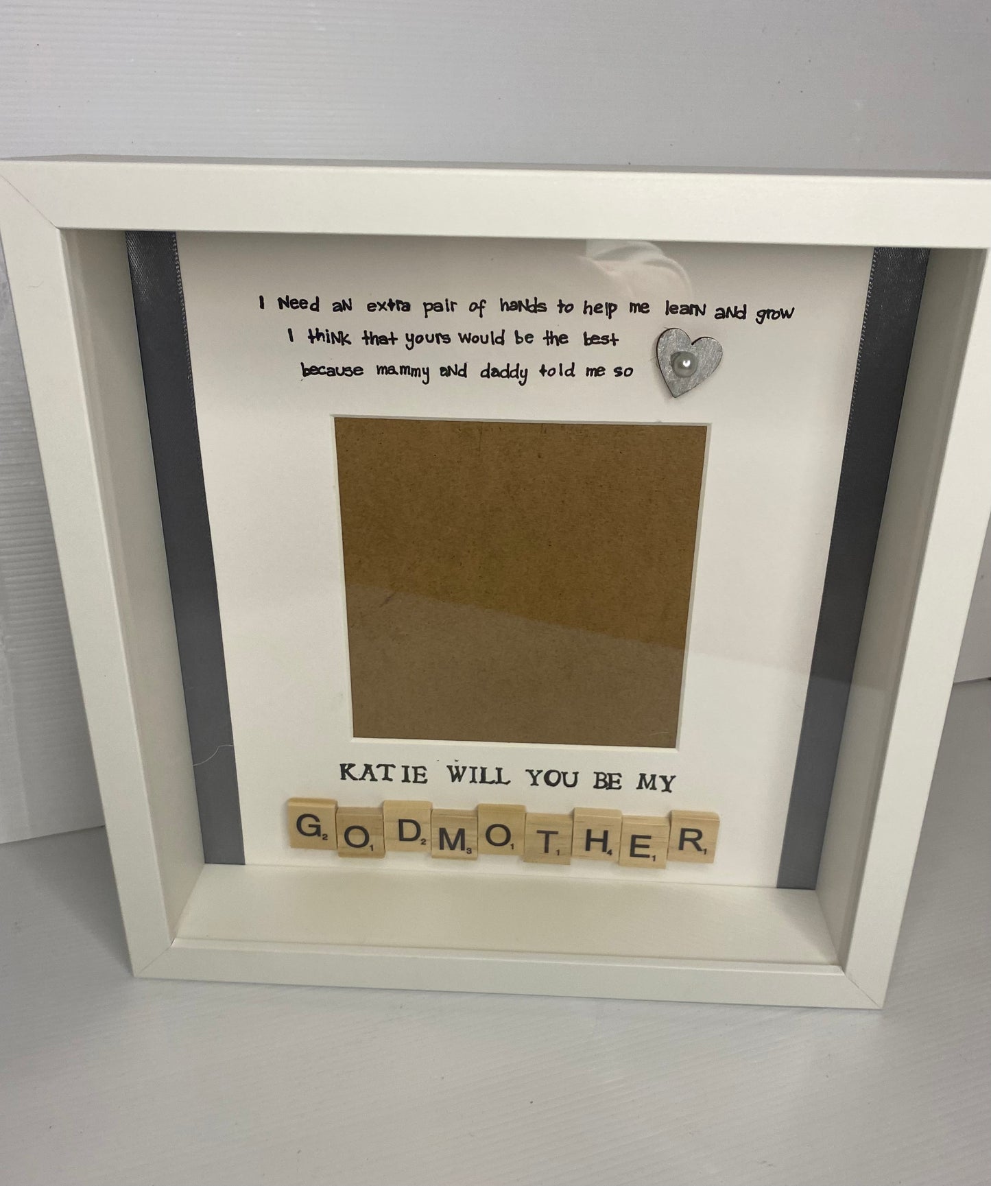 Will you be my godmother scrabble frame. A unique godparent proposal gift that they will have to cherish forever. Handmade in Ireland
