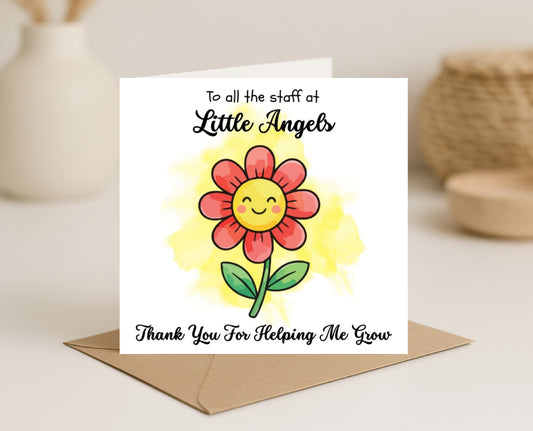 Thank You For Helping Me Grow Card