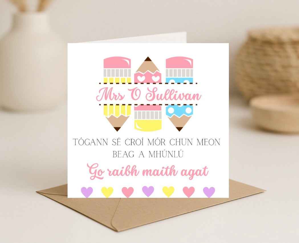 Irish Thank You Teacher Card