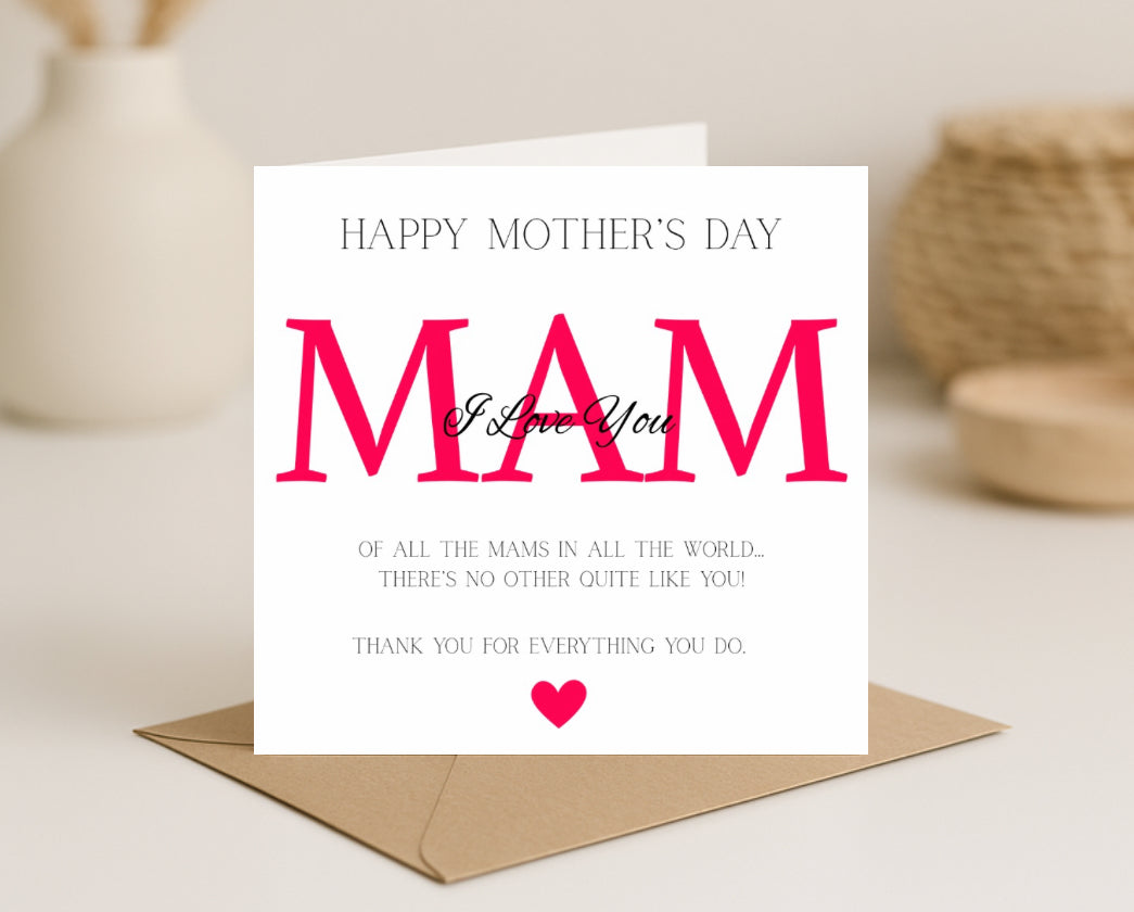 Mothers Day Card-Mum/Mam/Mammy