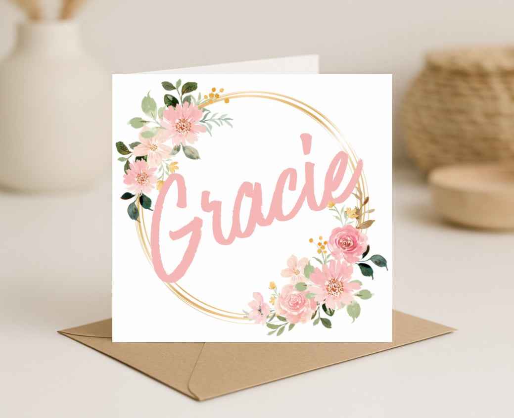Floral Name Card