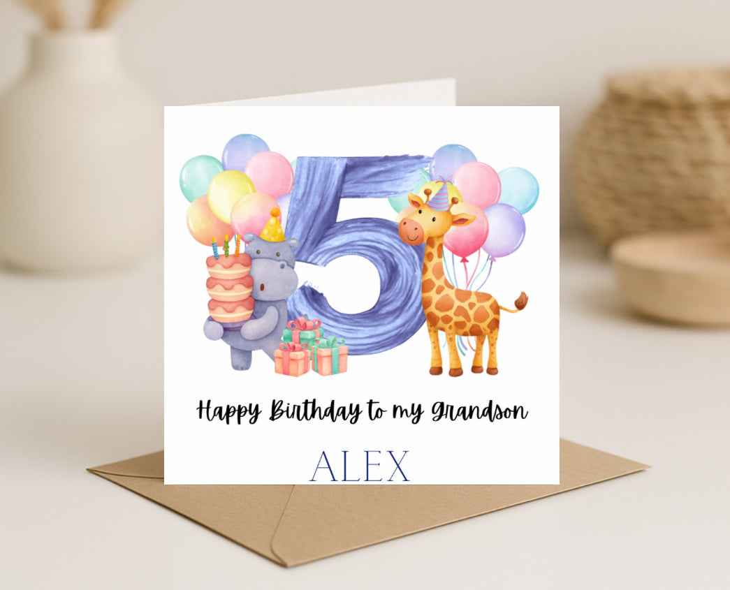 Animal Party Birthday Card