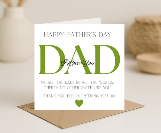 Fathers Day Card for Dad