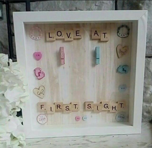 Personalised baby scan frame. Handmade in Ireland
