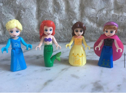 Personalised Disney Princess Lego Frame, a unique gift for any little princess. Handmade in Ireland