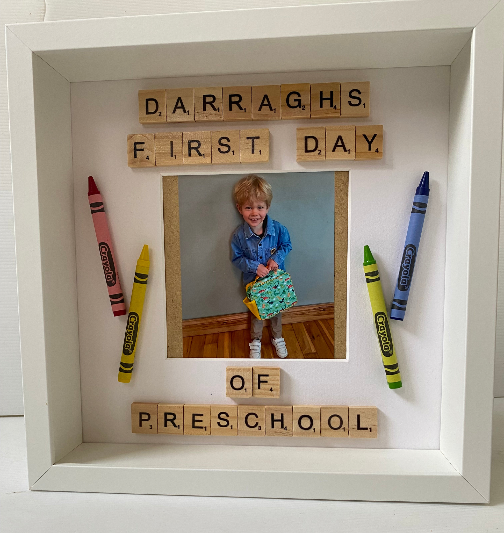 Personalised first day of preschool frame 