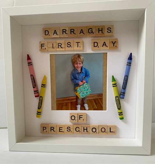 Personalised first day of preschool frame 
