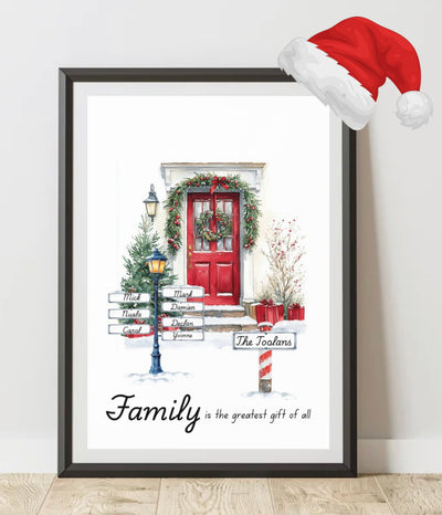 Family Christmas Name Framed Print