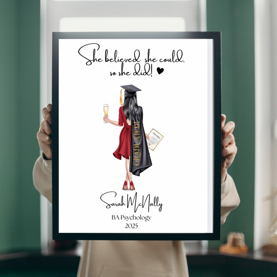 Personalised Female Graduation Framed Print