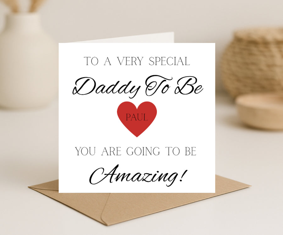 Personalised Daddy To Be Fathers Day Card