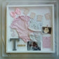 Large baby keepsake frame. A unique way to keep your baby’s important thing safe and on display. Handmade in Ireland 