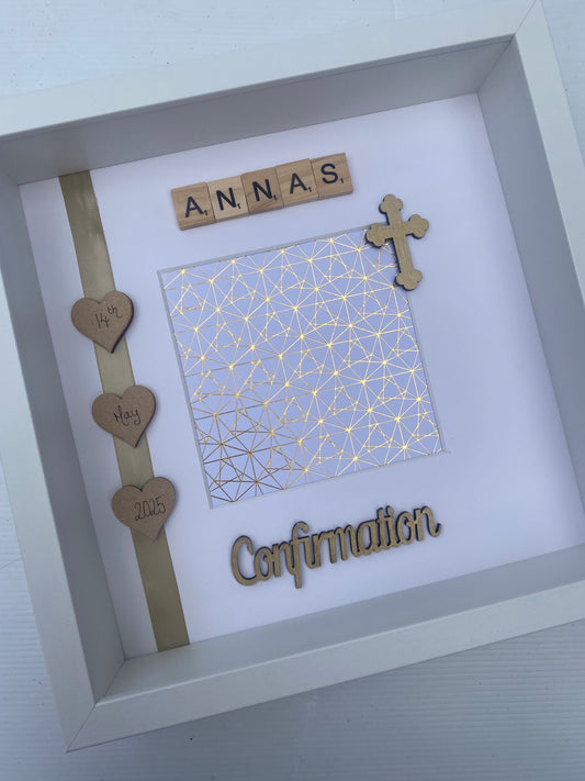 Communion/Confirmation Frame-With Praying Boy/Girl and space for a photo