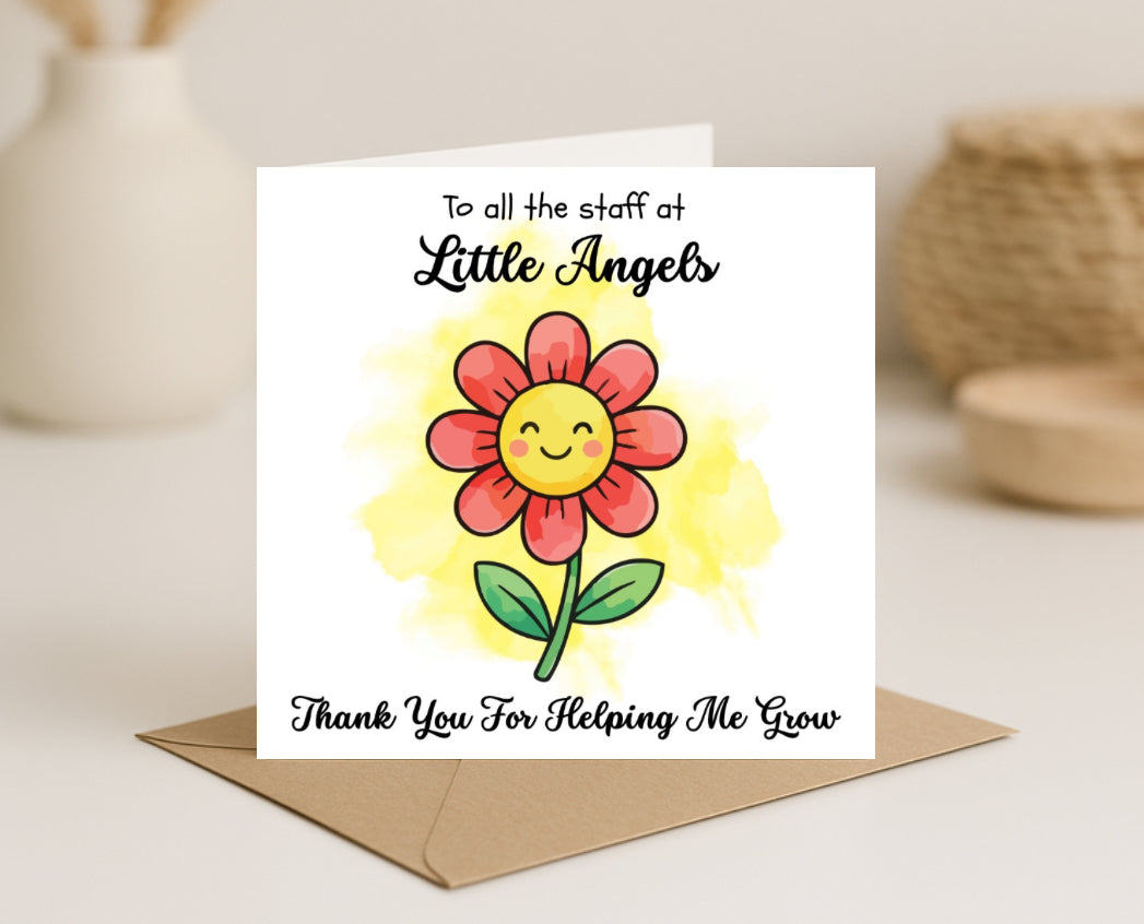 Thank You For Helping Me Grow Card