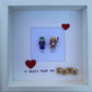 The joker and Harley Quinn Lego personalised frame for couples. Perfect for Valentine’s Day or an anniversary gift. Handmade in Ireland 