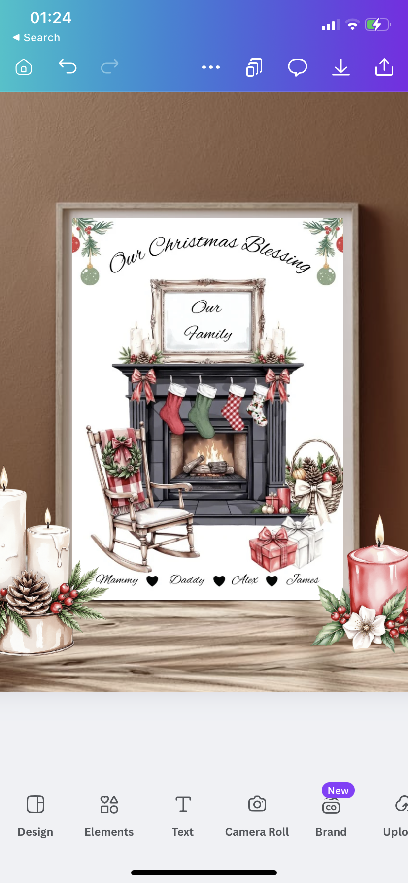 Christmas Family Fireplace Framed Print