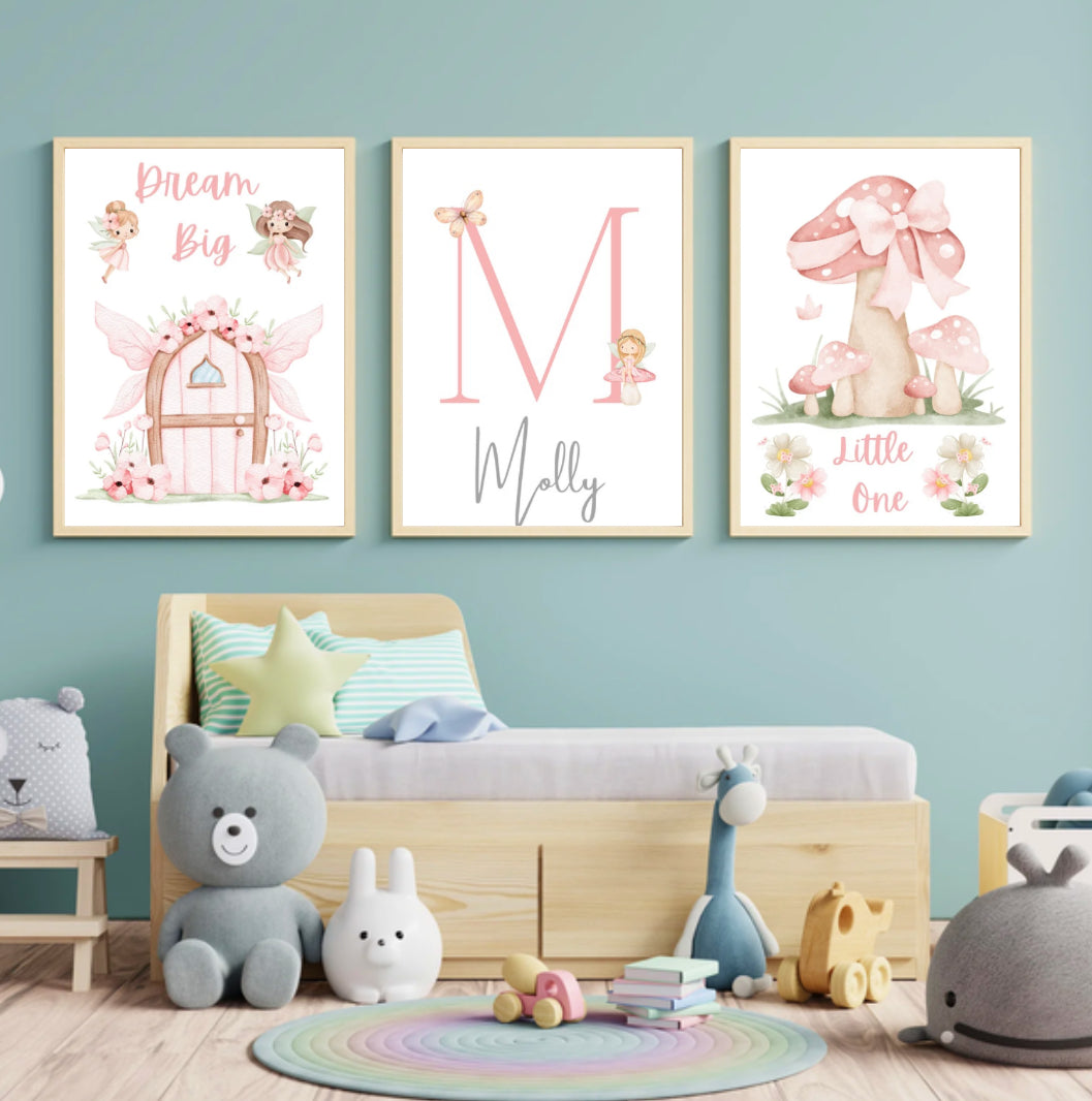 Fairy Themed Framed Prints (set of (set of three)