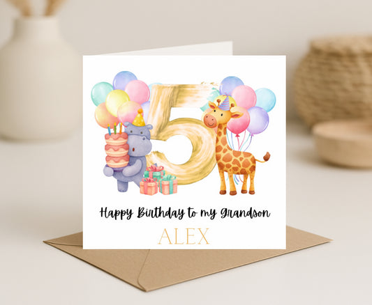 Animal Party Birthday Card