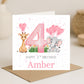 Girls Animal Birthday Card