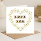 Love You Scrabble Style Card