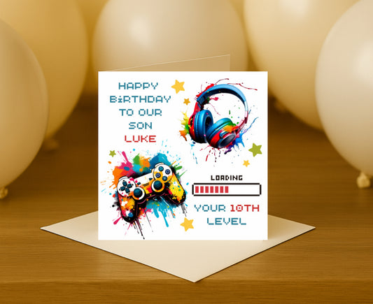 Gaming Themed Birthday Card