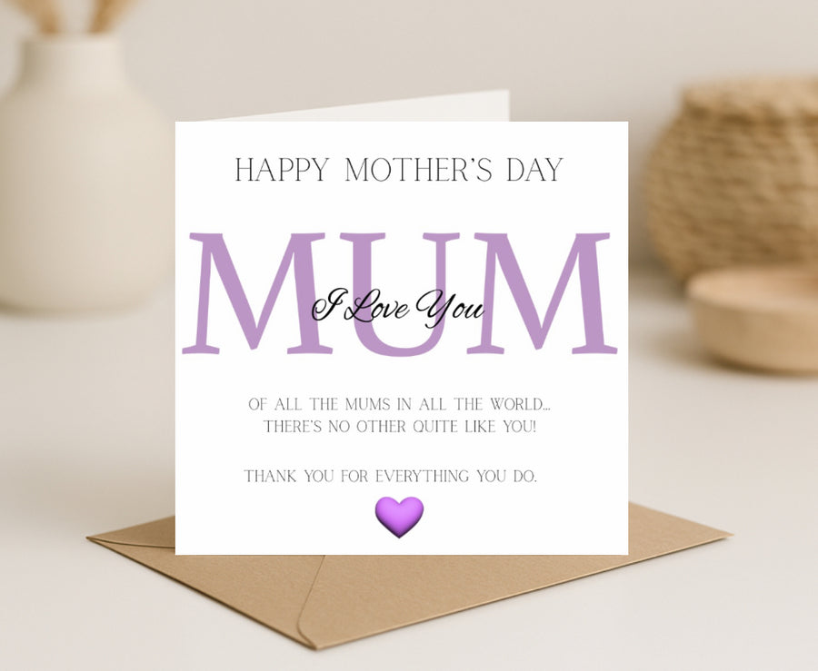 Mothers Day Card-Mum/Mam/Mammy