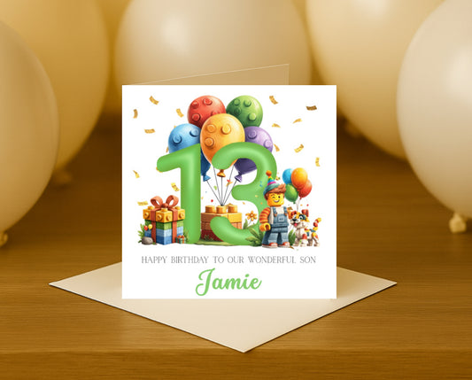 Lego Themed Birthday Card
