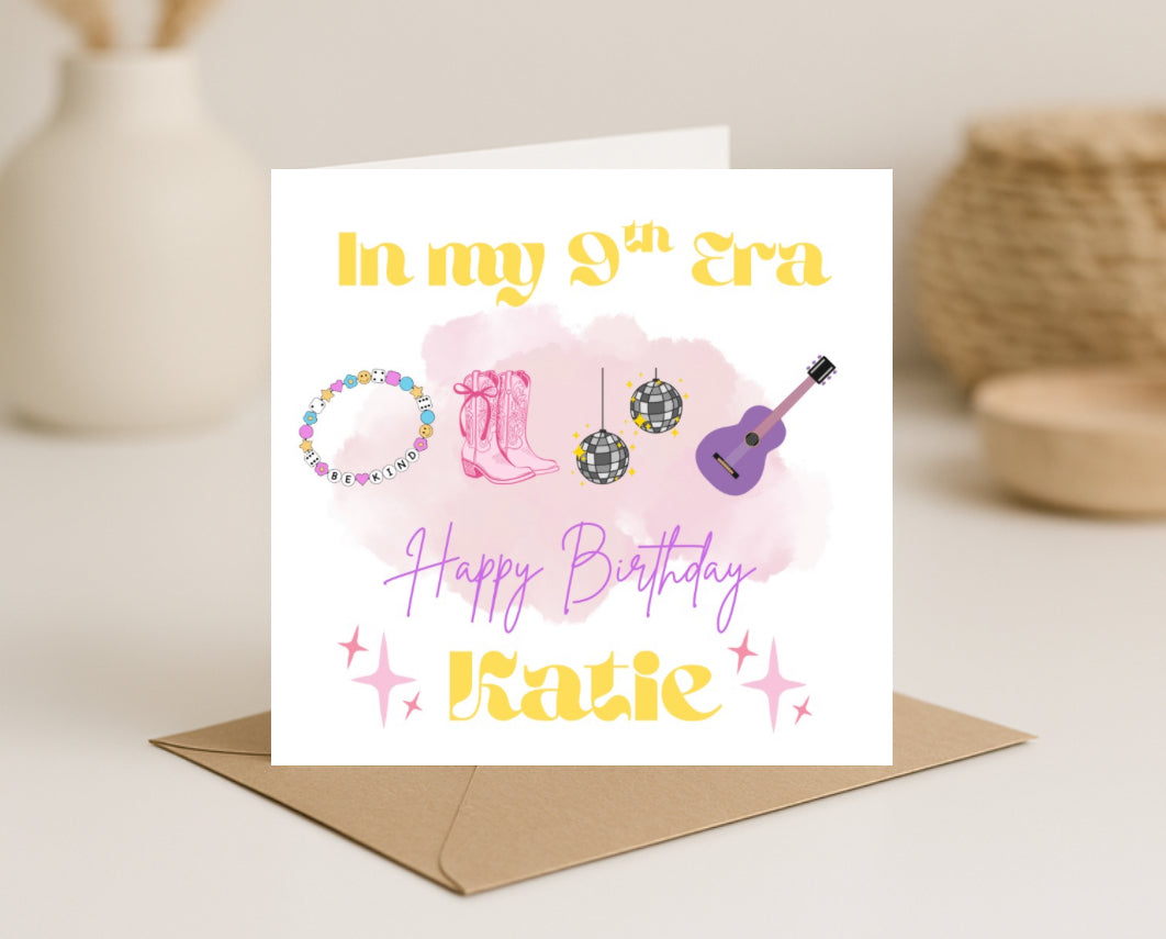 Taylor Swift Themed Birthday Card