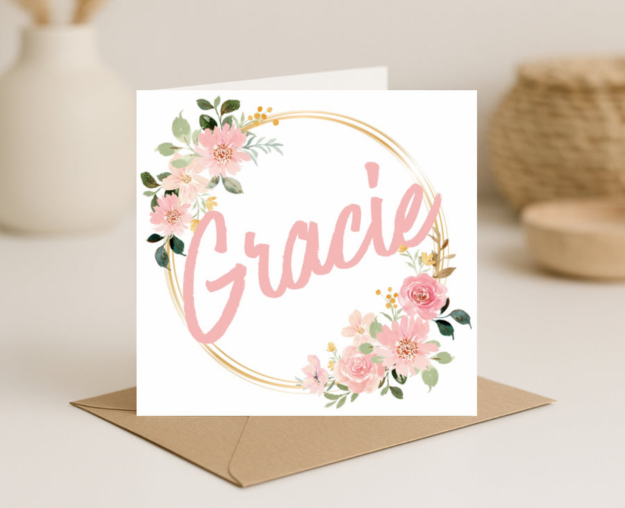 Floral Name Card