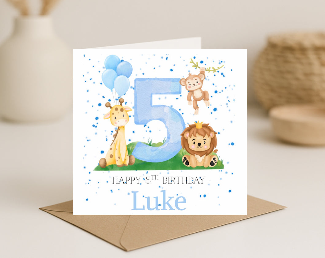 Boys Animal Birthday Card