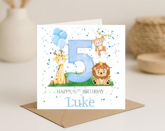 Boys Animal Birthday Card