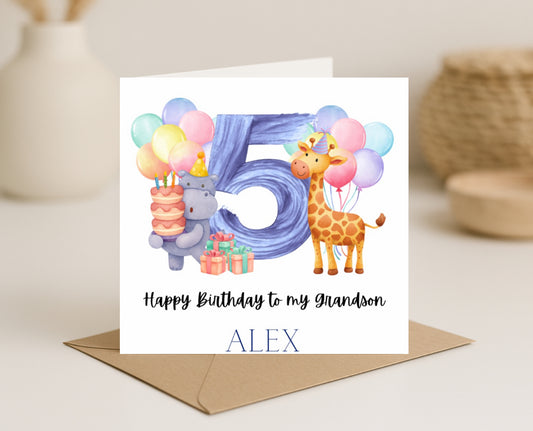 Animal Party Birthday Card