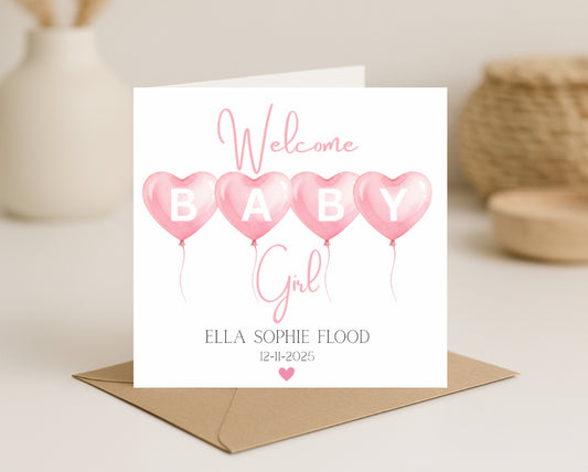 Welcome Baby Girl Card