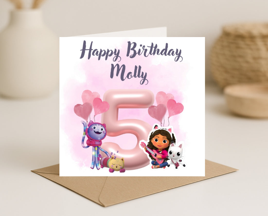 Gabby Dollhouse Birthday Card