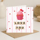 Love You Scrabble Cupcake Card