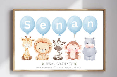 Personalised Framed Baby Name Print