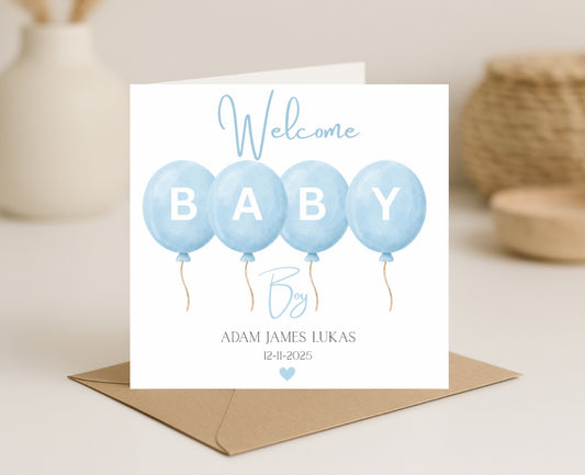Welcome Baby Boy Card