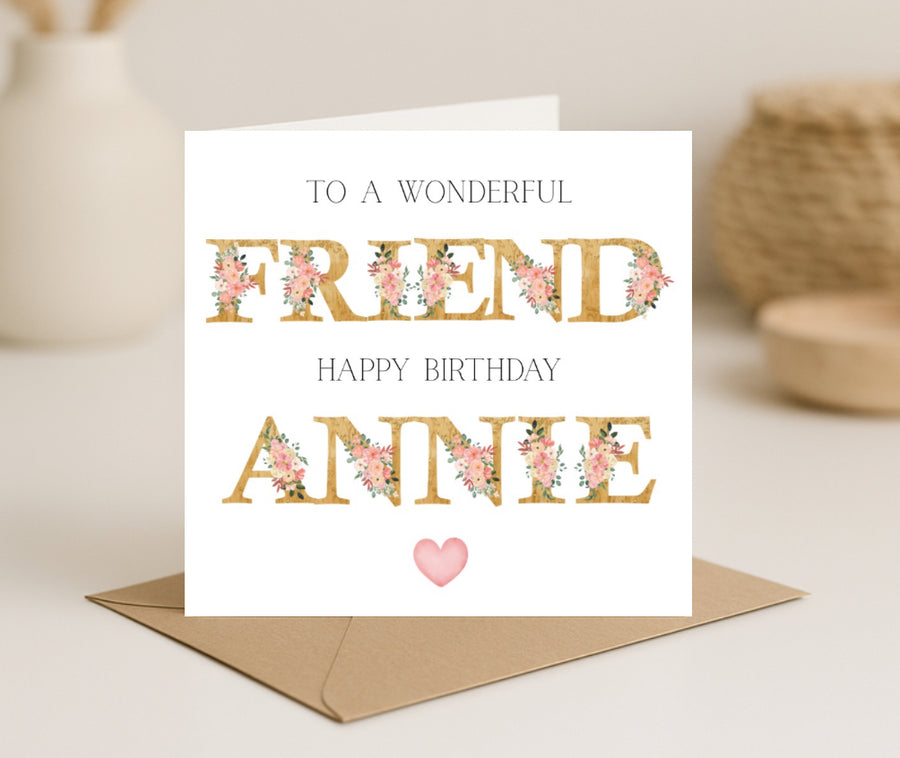 Personalised Happy Birthday Friend Card