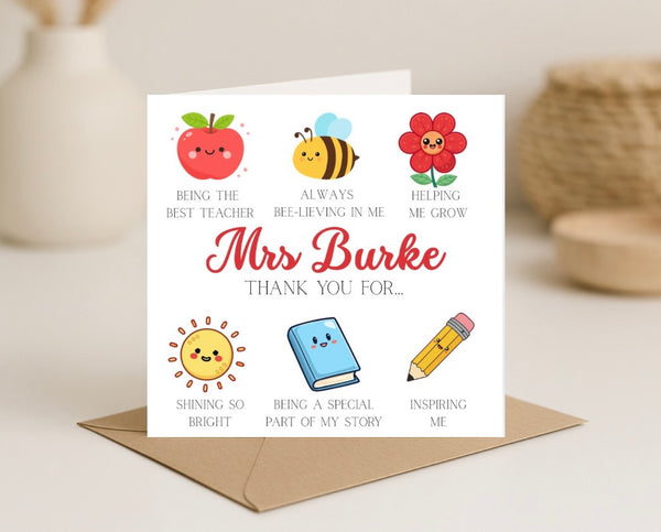 Thank You Teacher Card