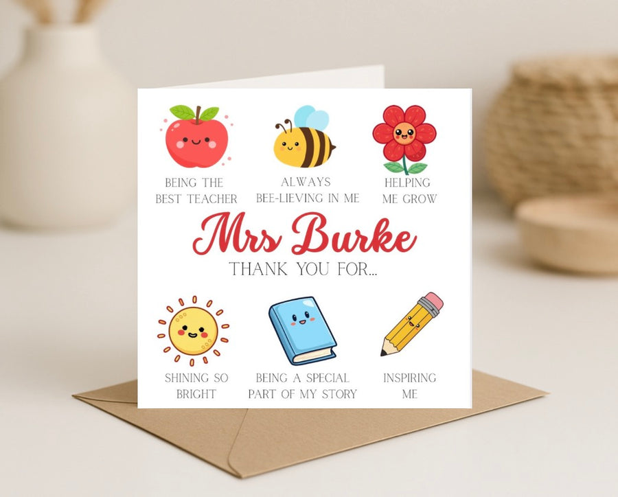 Thank You Teacher Card