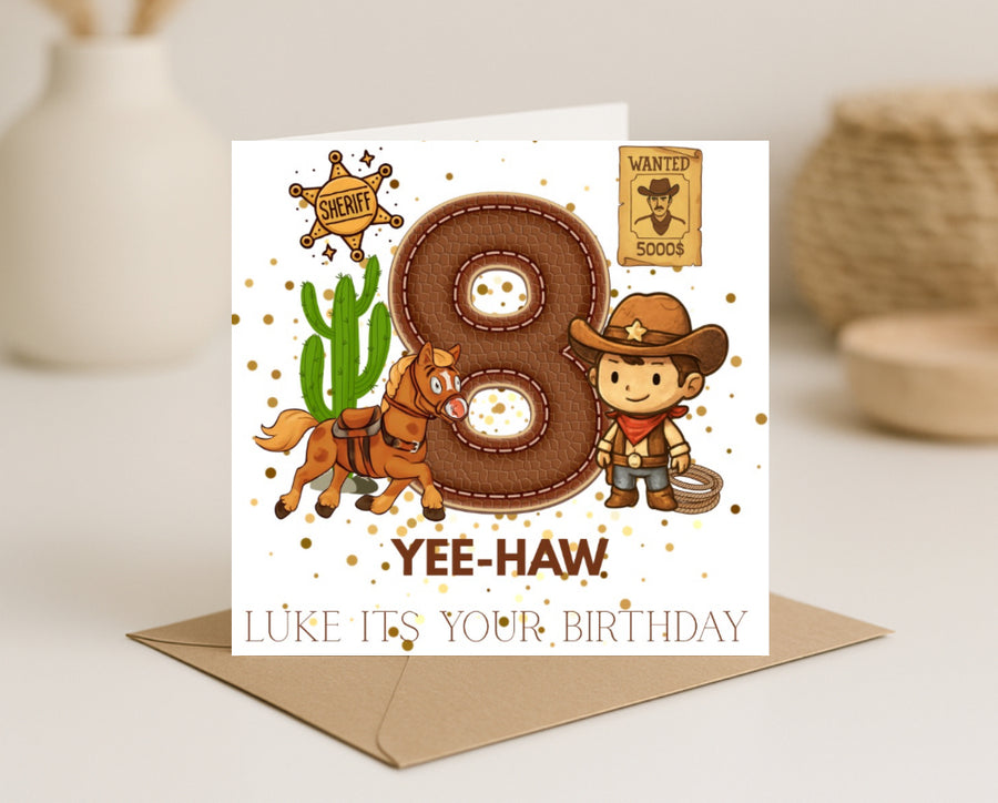 Cowboy Theme Birthday Card