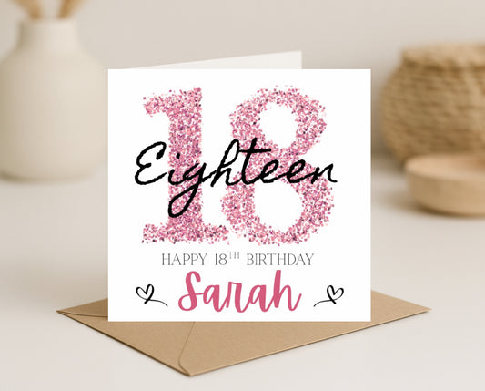 Personalised Age And Name Birthday Card