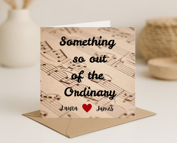 Personalised Song Lyric Valentines Day Card