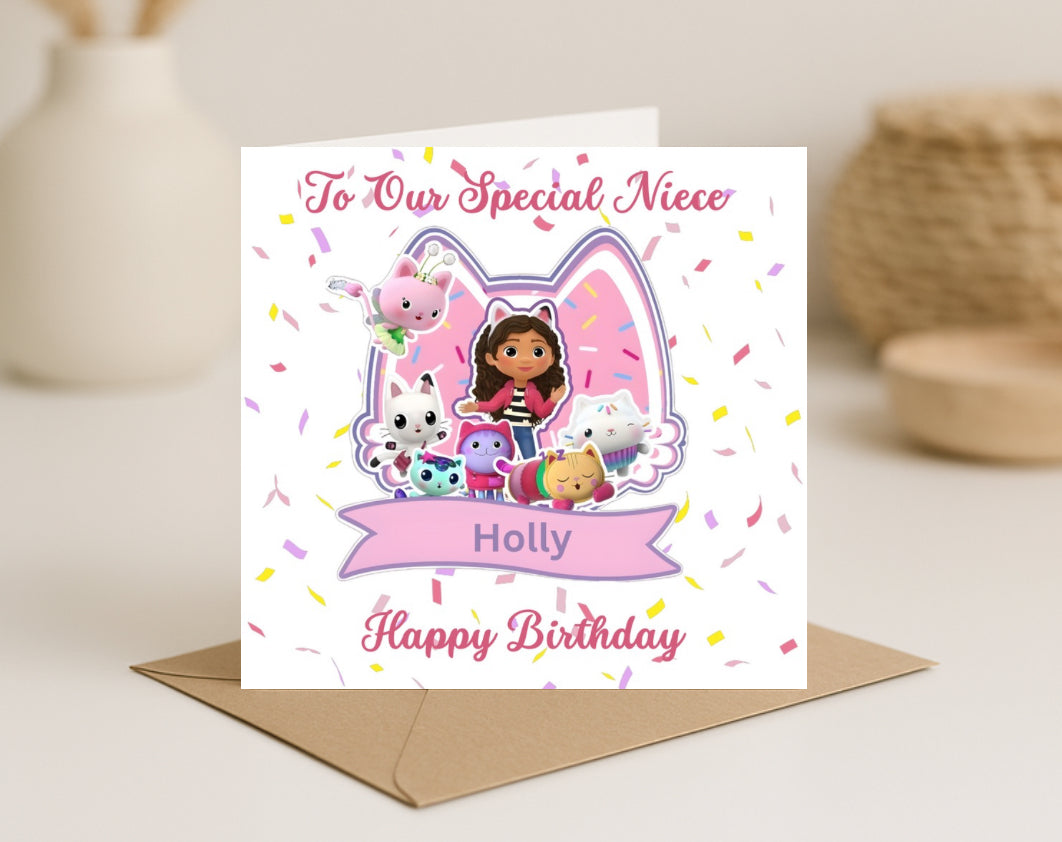 Gabby Dollhouse Birthday Card