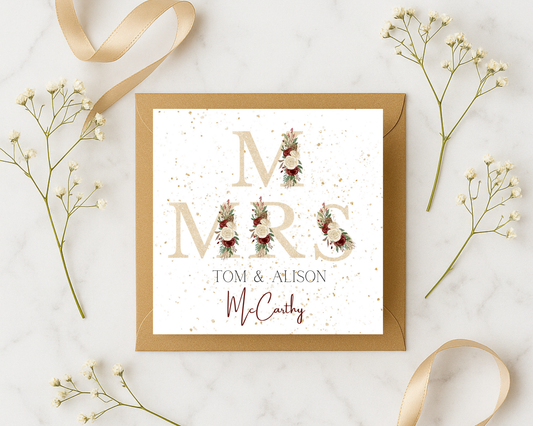 Mr & Mrs Wedding Card